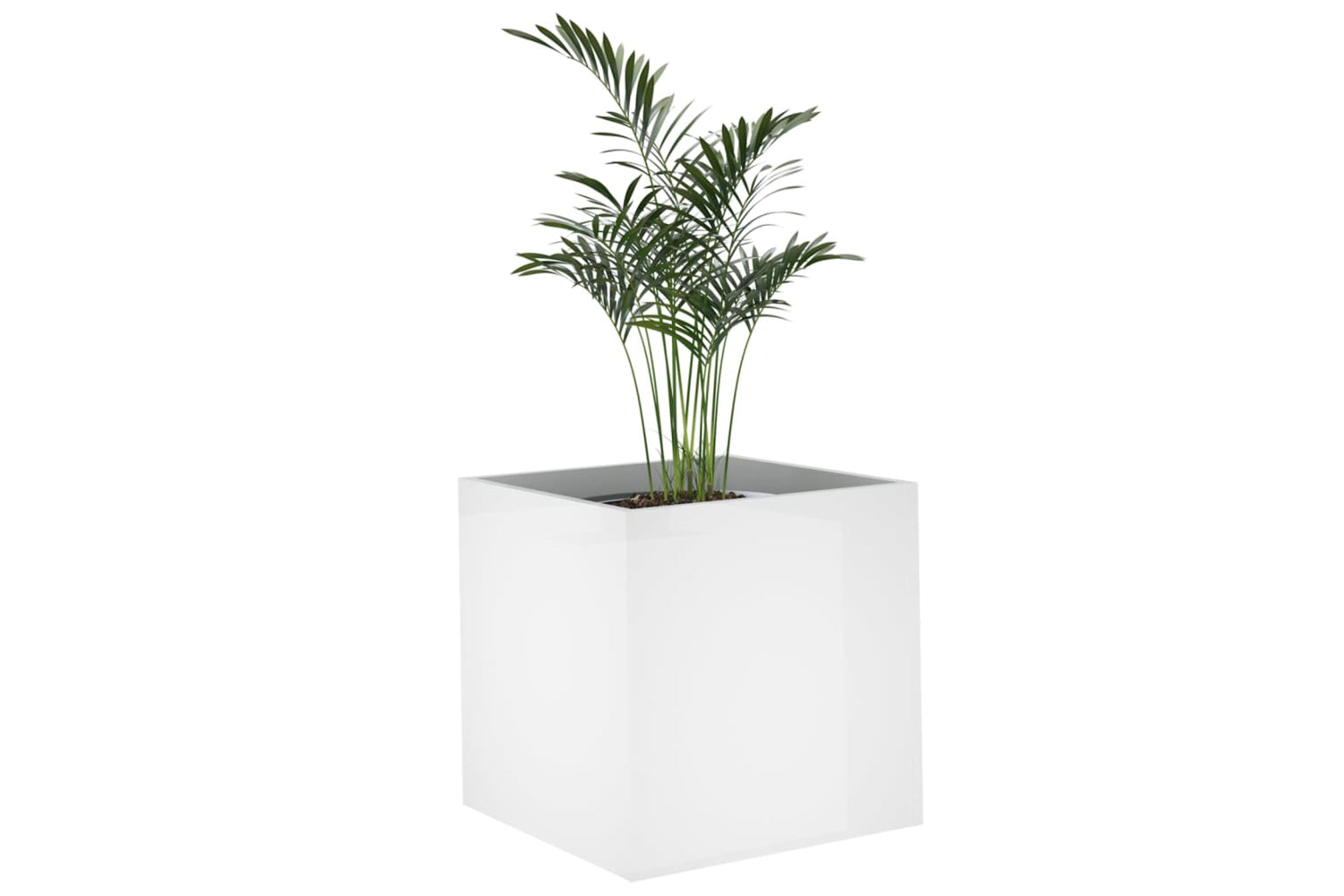 vidaXL 808798 Planter Box High Gloss White 40x40x40cm Engineered Wood-3