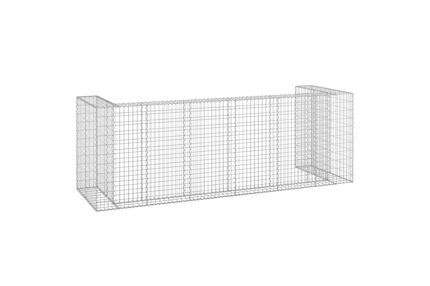 Vidaxl 151301 Gabion Wall For Garbage Bins Galvanised Steel 325x100x110 Cm-4