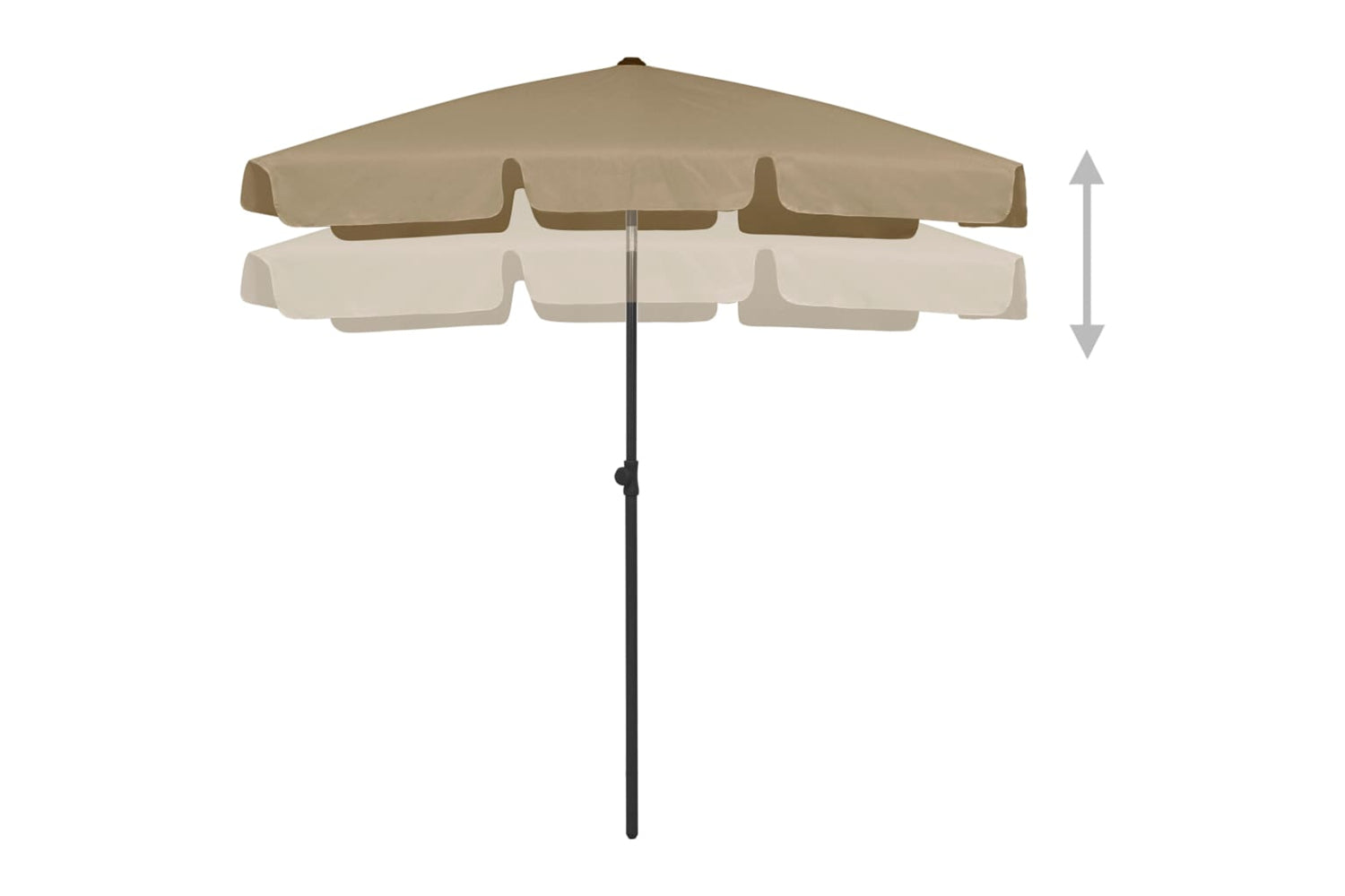 vidaXL 314722 Beach Umbrella Taupe 180x120cm-3