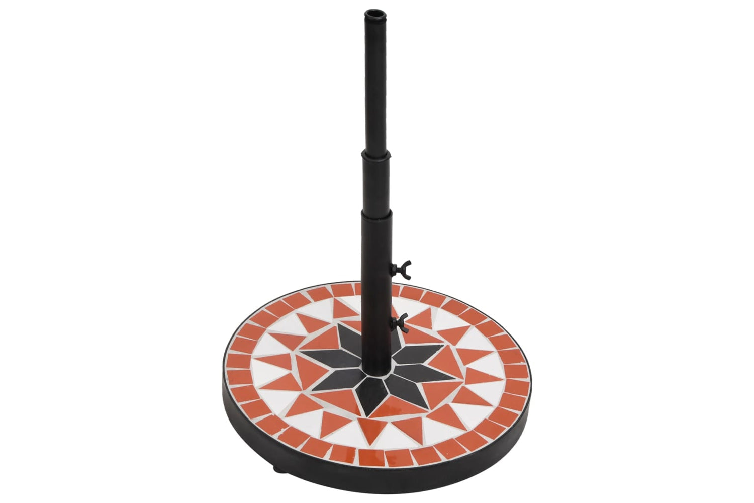 Vidaxl Parasol Base Terracotta And White Round 12 Kg-3