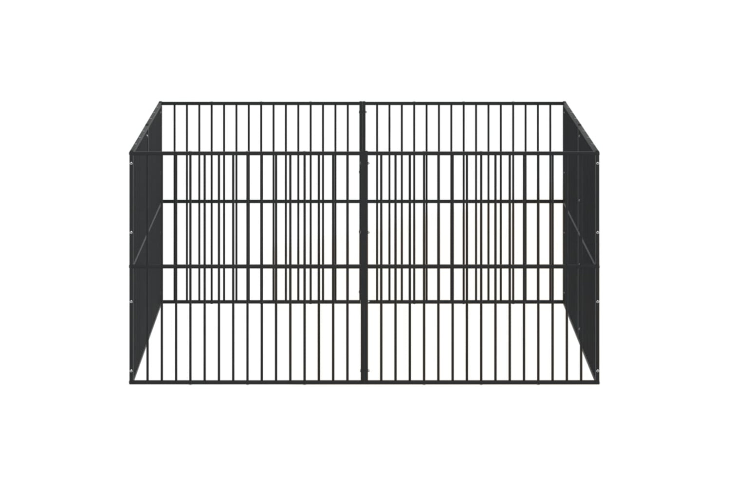 Vidaxl 3209553 Dog Playpen 8 Panels Black Galvanised Steel-4