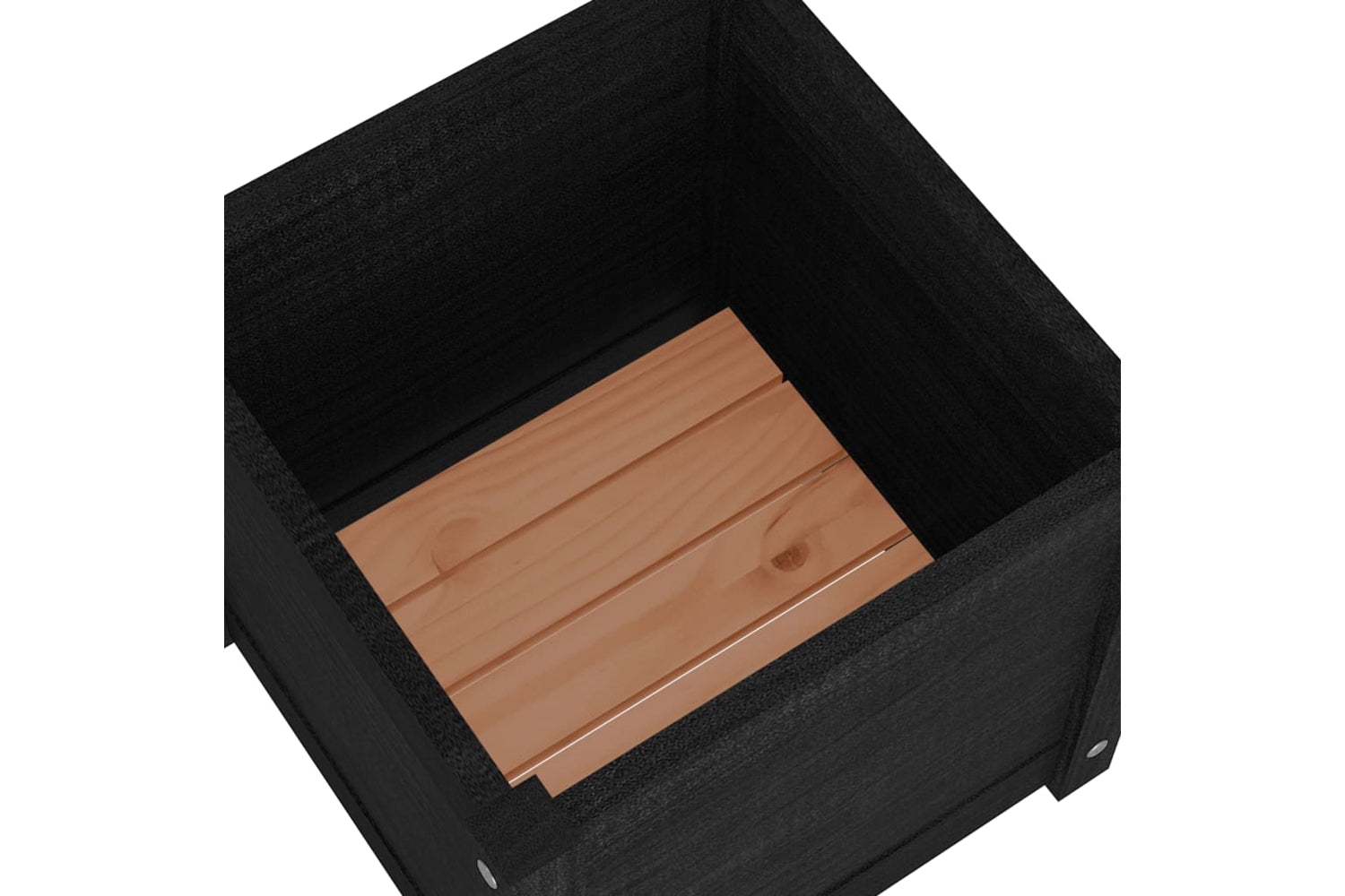 vidaXL 810543 Garden Planters 2 Pcs Black 40x40x40cm Solid Pinewood-6
