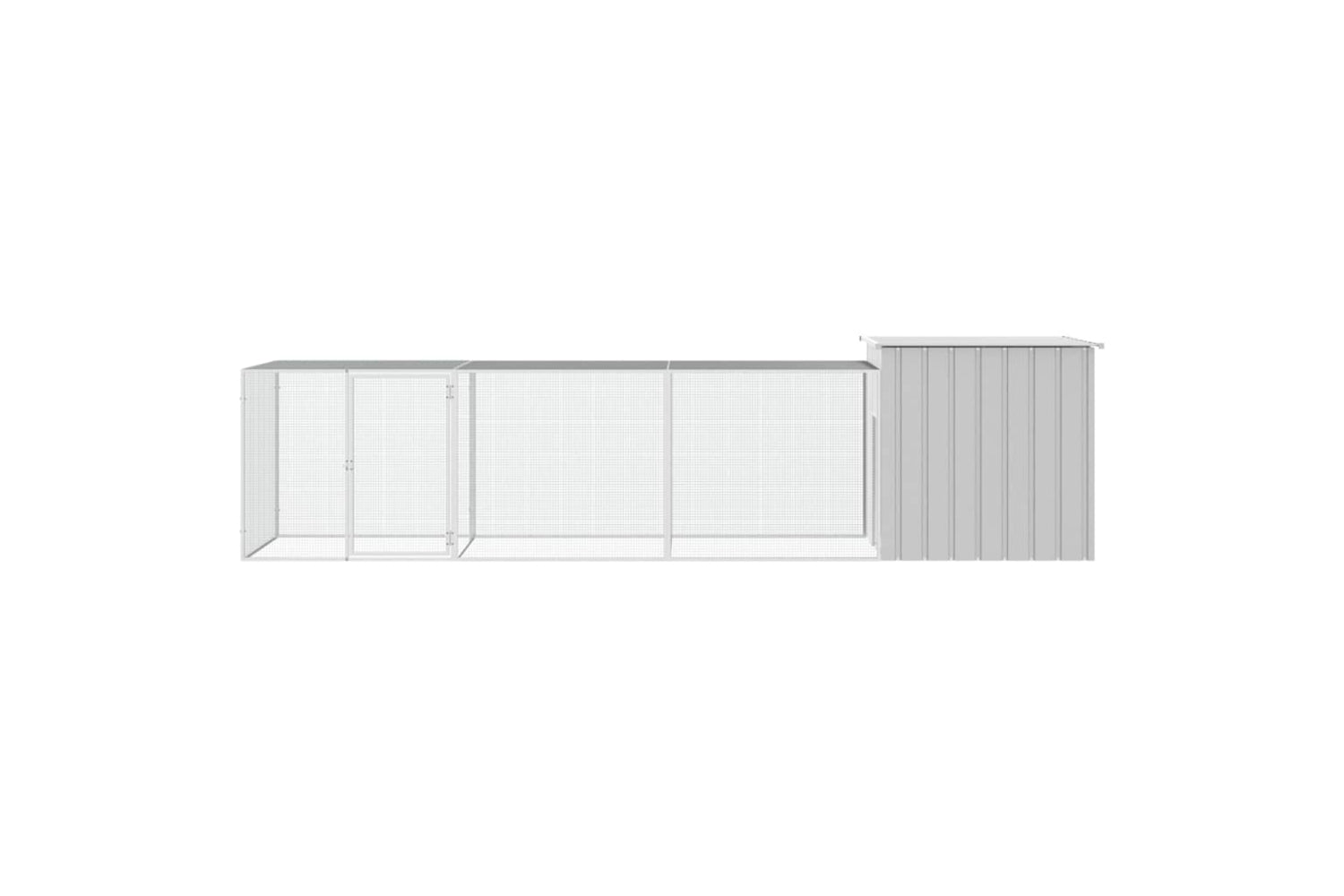 vidaXL 3106461 Chicken Cage Grey 400x91x100cm Galvanised Steel-3