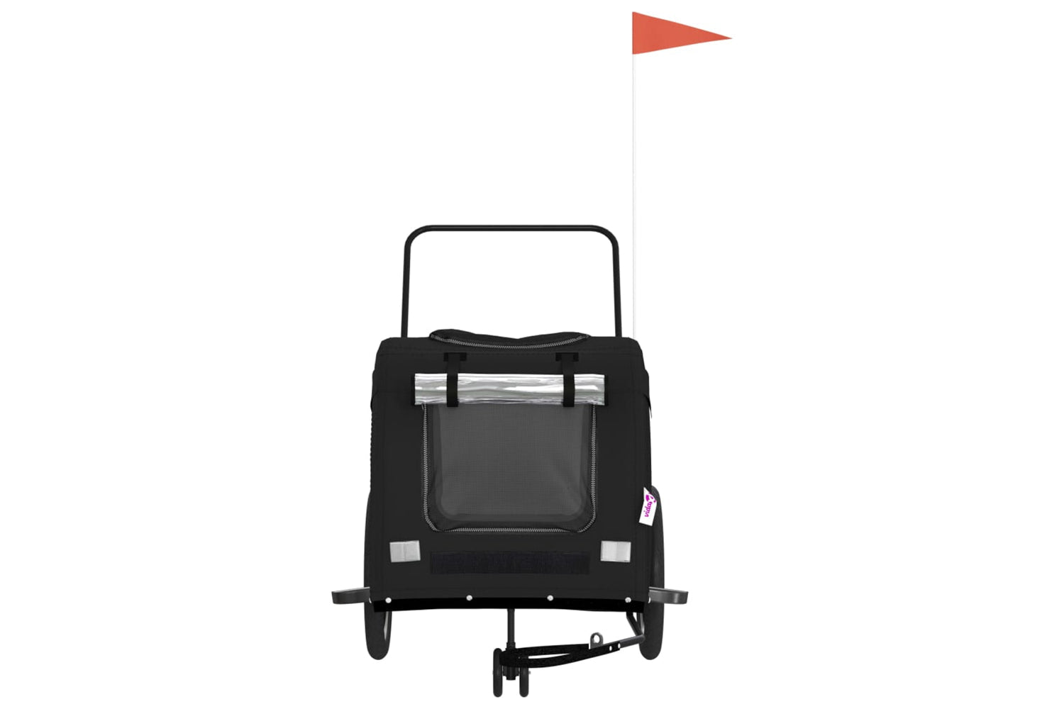 Vidaxl 93863 Pet Bike Trailer Black Oxford Fabric And Iron-3