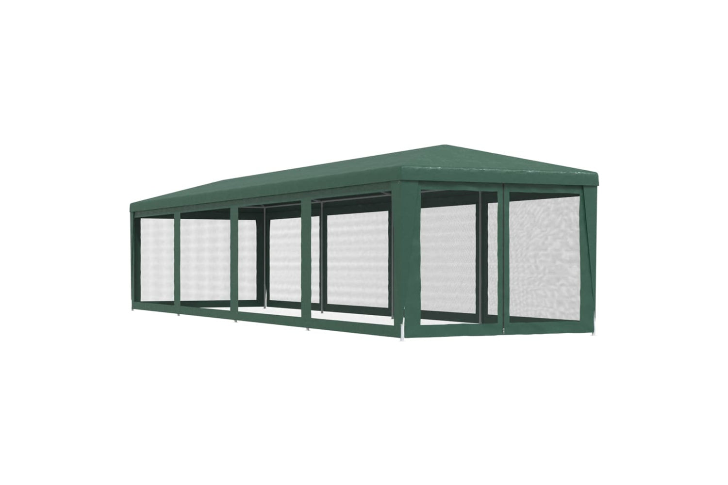 Vidaxl 319248 Party Tent With 10 Mesh Sidewalls Green 3x12 M Hdpe-4