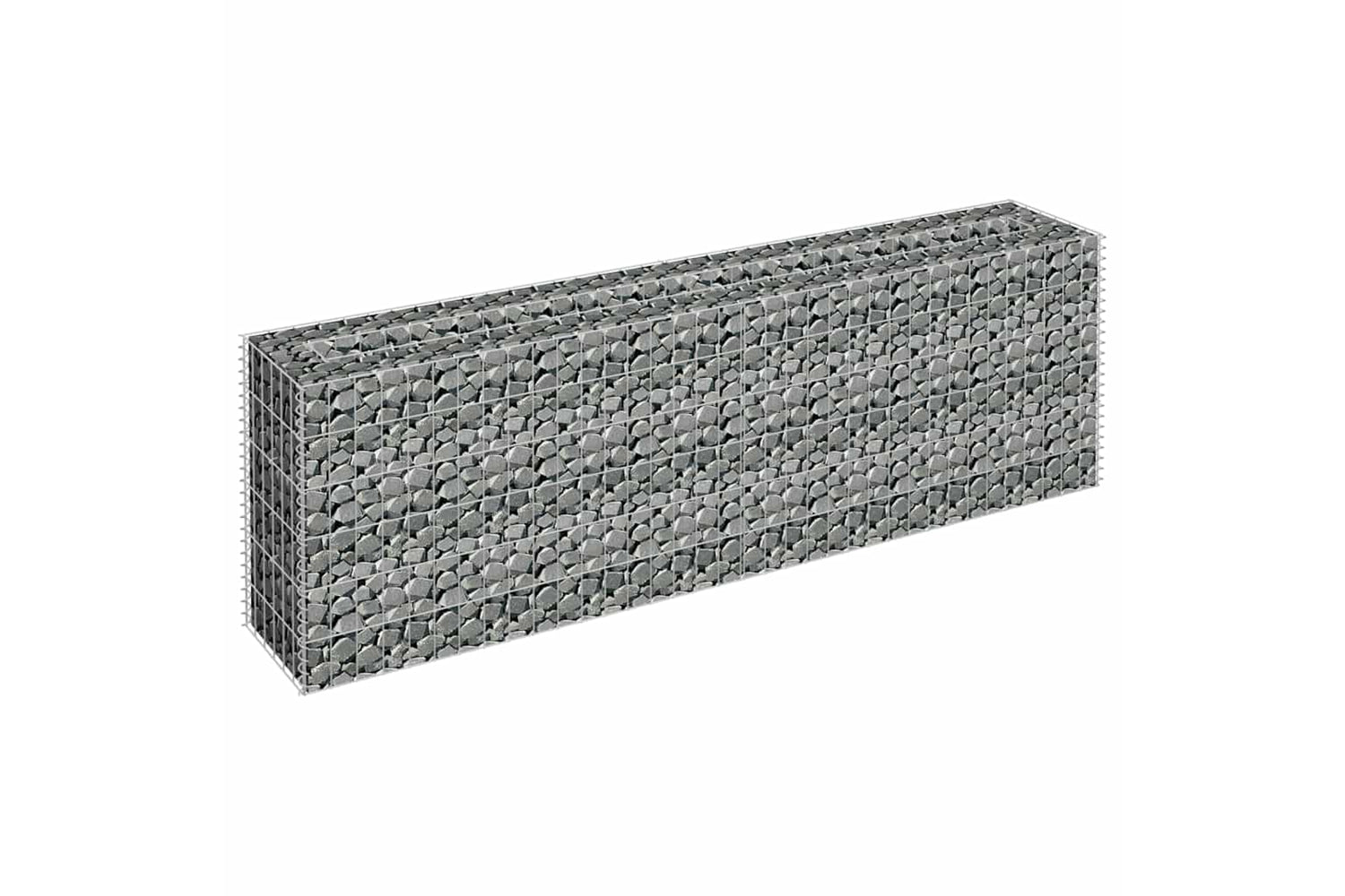 vidaXL 145634 Gabion Raised Bed Galvanised Steel 180x30x60cm-2