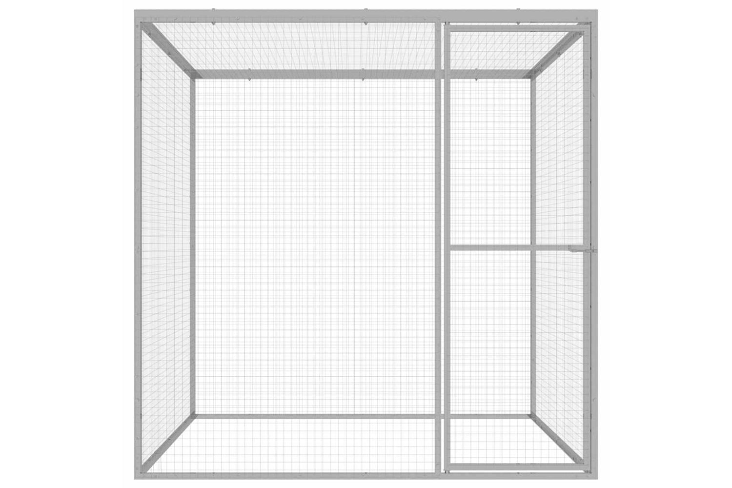 Vidaxl 146356 Cat Cage 1.5x1.5x1.5 M Galvanised Steel-3