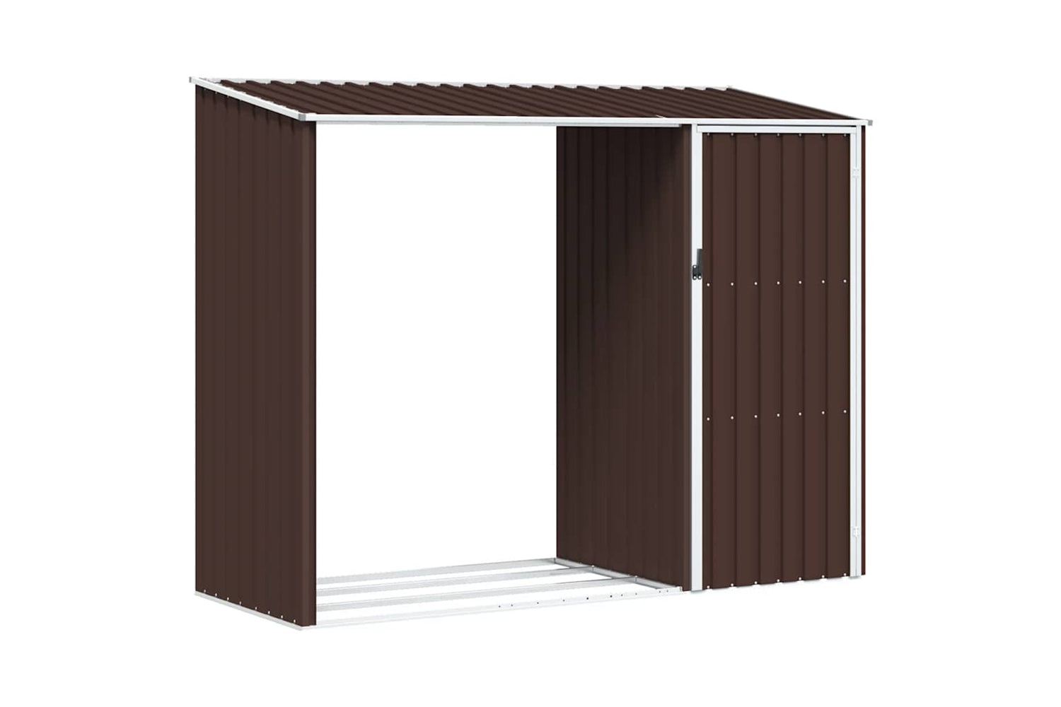 vidaXL 46296 Garden Firewood Shed Brown 245x98x159cm Galvanised Steel