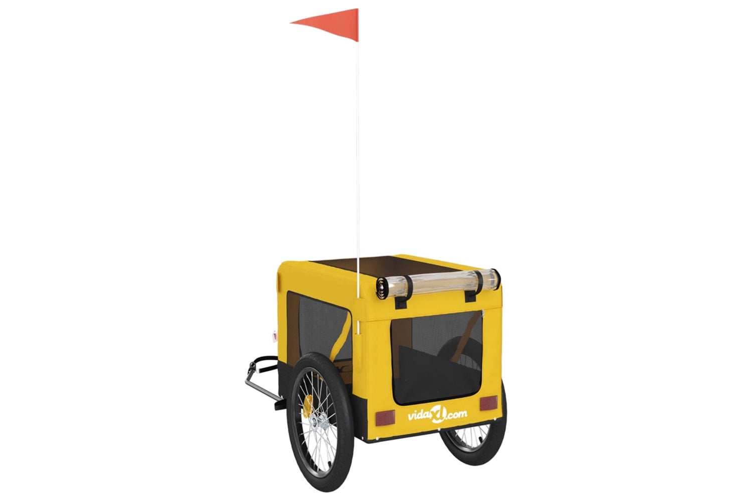 Vidaxl 93924 Pet Bike Trailer Yellow And Black Oxford Fabric&iron-8