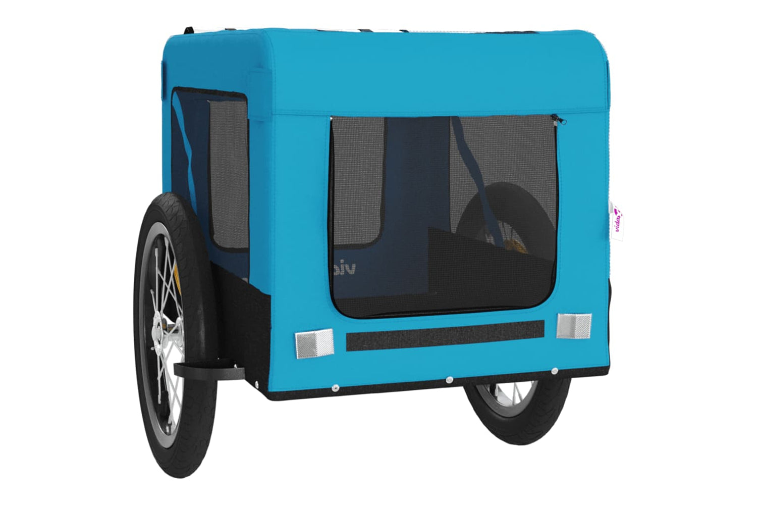 Vidaxl 93918 Pet Bike Trailer Blue And Black Oxford Fabric&iron-5