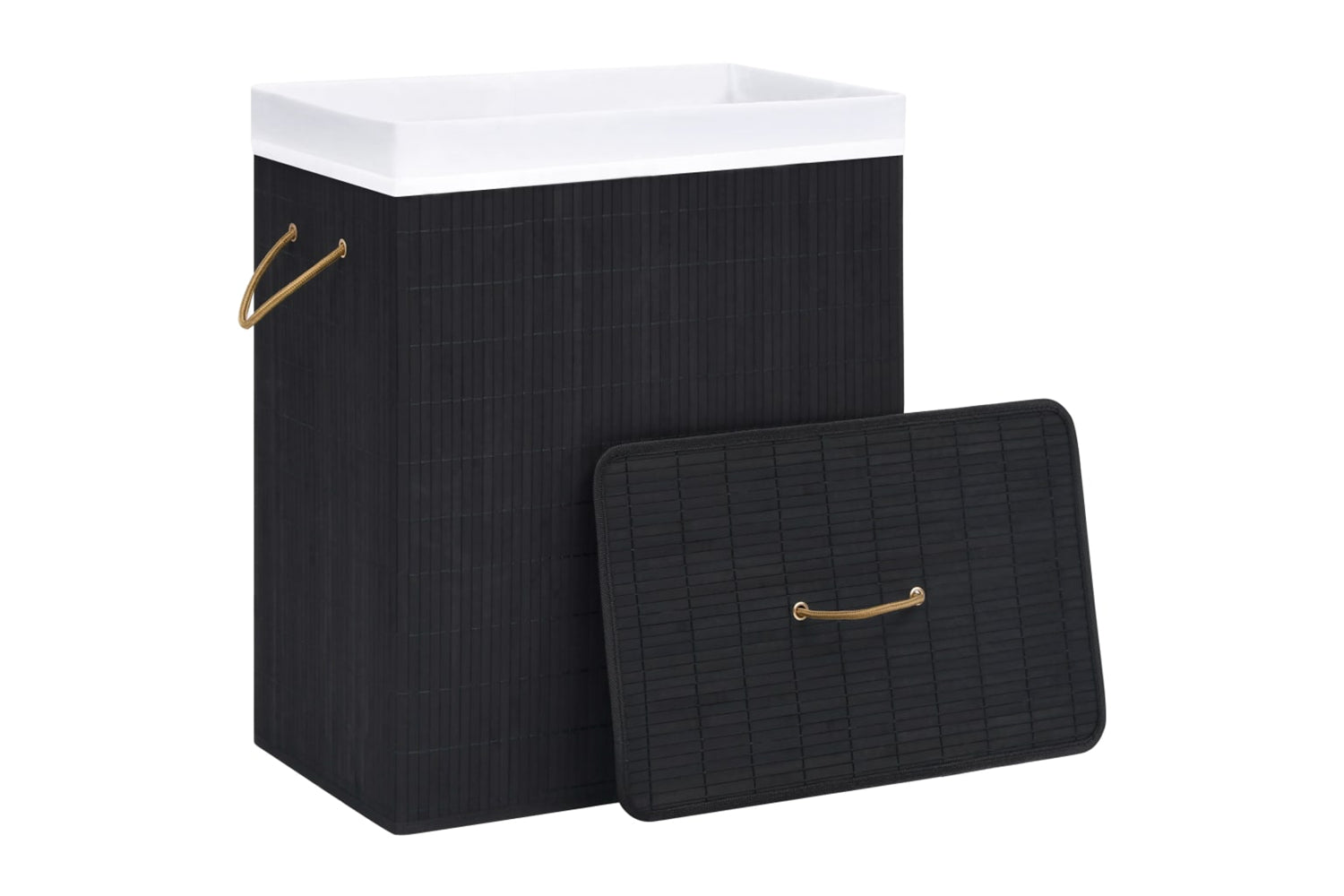 Vidaxl 320758 Bamboo Laundry Basket Black 83 L-3