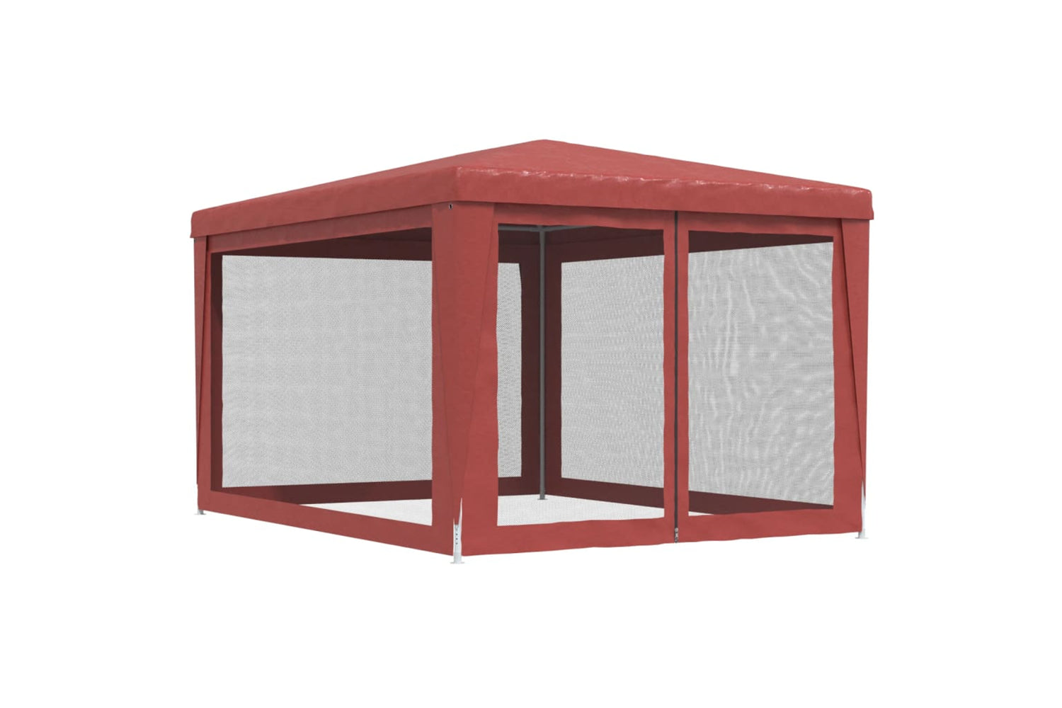 Vidaxl 319235 Party Tent With 4 Mesh Sidewalls Red 3x4 M Hdpe-4