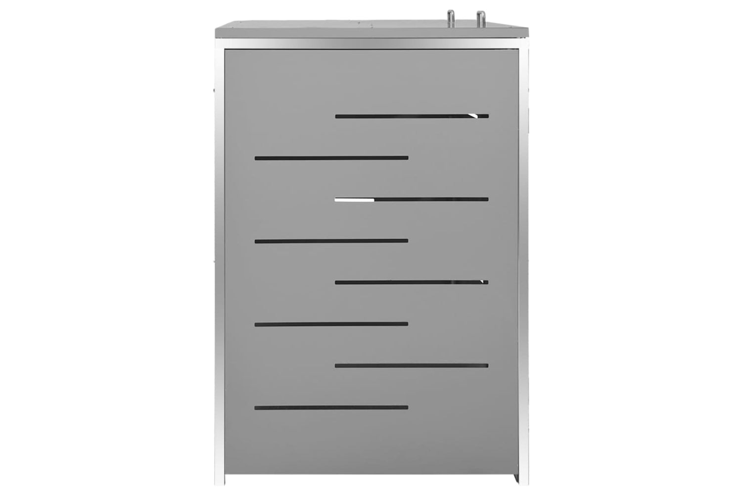 vidaXL Double Wheelie Bin Shed 138x77.5x112.5cm Stainless Steel-4