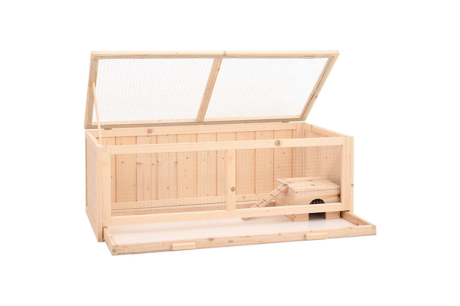 vidaXL 172383 Hamster Cage 104x52x38cm Solid Wood Fir-3