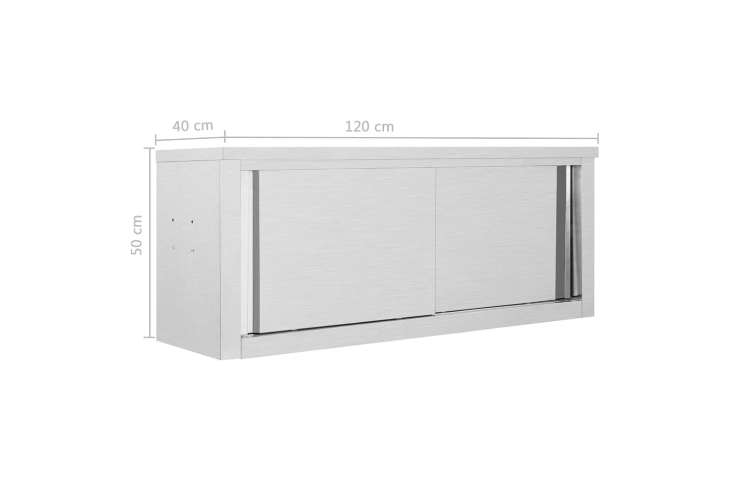 vidaXL 51053 Kitchen Wall Cabinet With Sliding Doors 120x40x50cm Stainless Steel-9