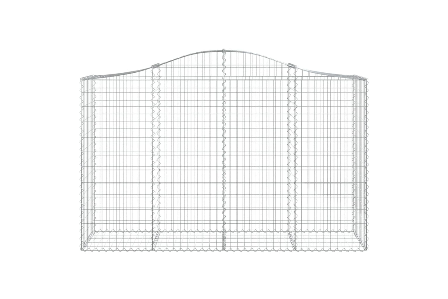 vidaXL 3145662 Arched Gabion Baskets 3 Pcs 200x50x120/140cm Galvanised Iron-3