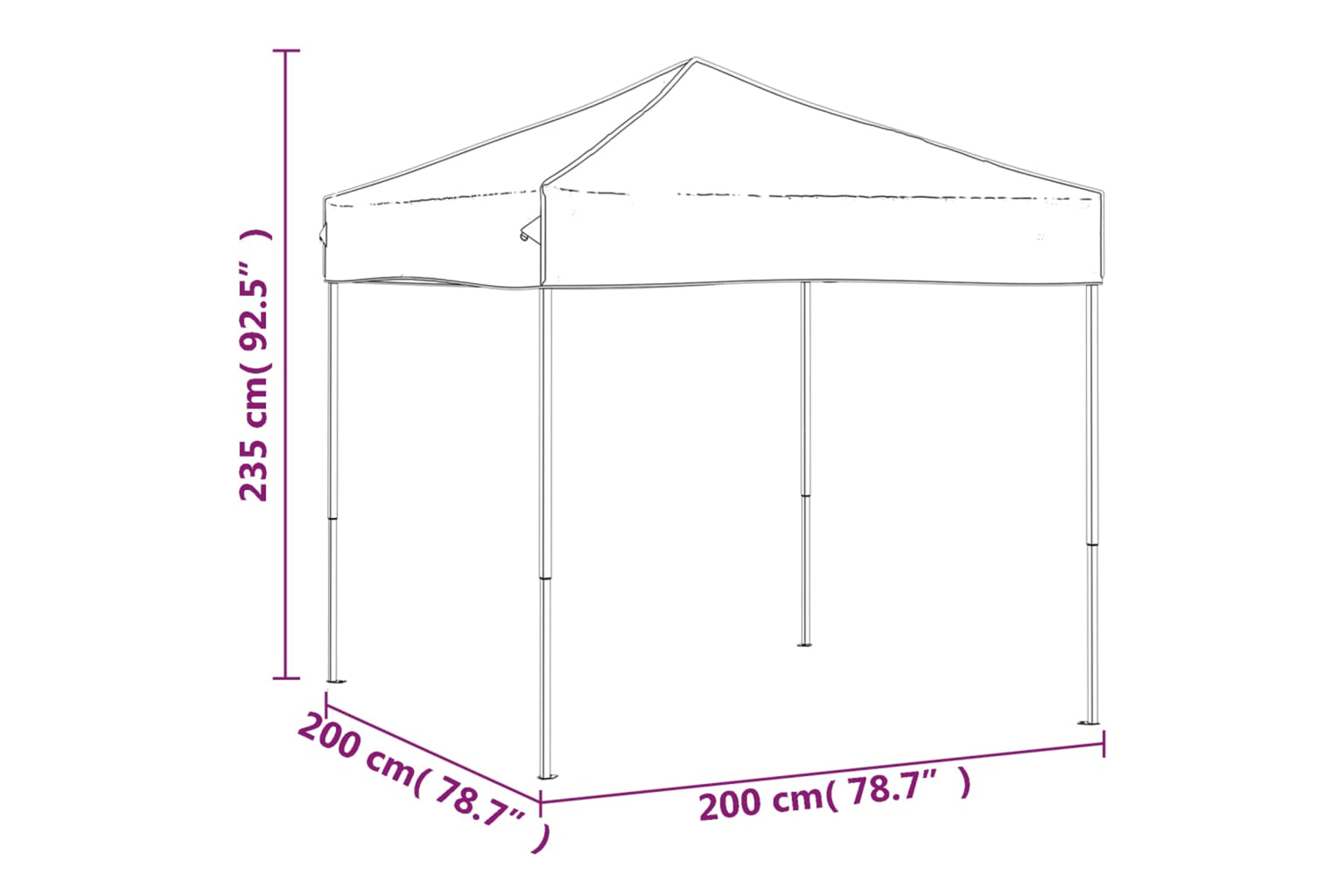 Vidaxl 93494 Folding Party Tent Cream 2x2 M-7