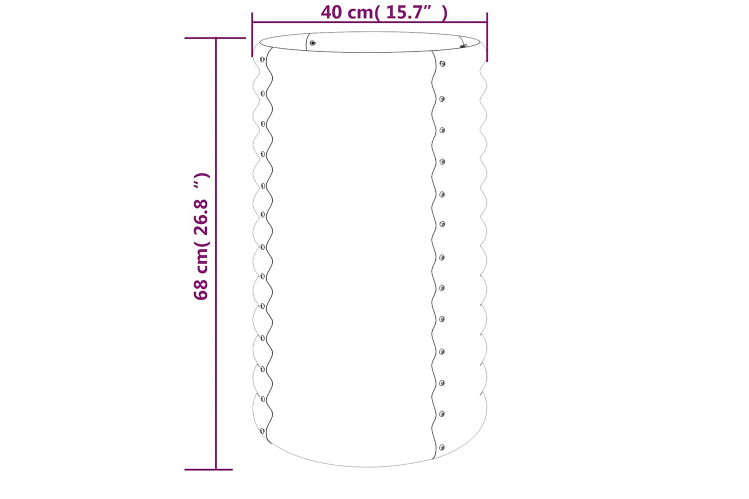 vidaXL 318851 Garden Planter Powder-coated Steel 40x40x68cm Anthracite-3