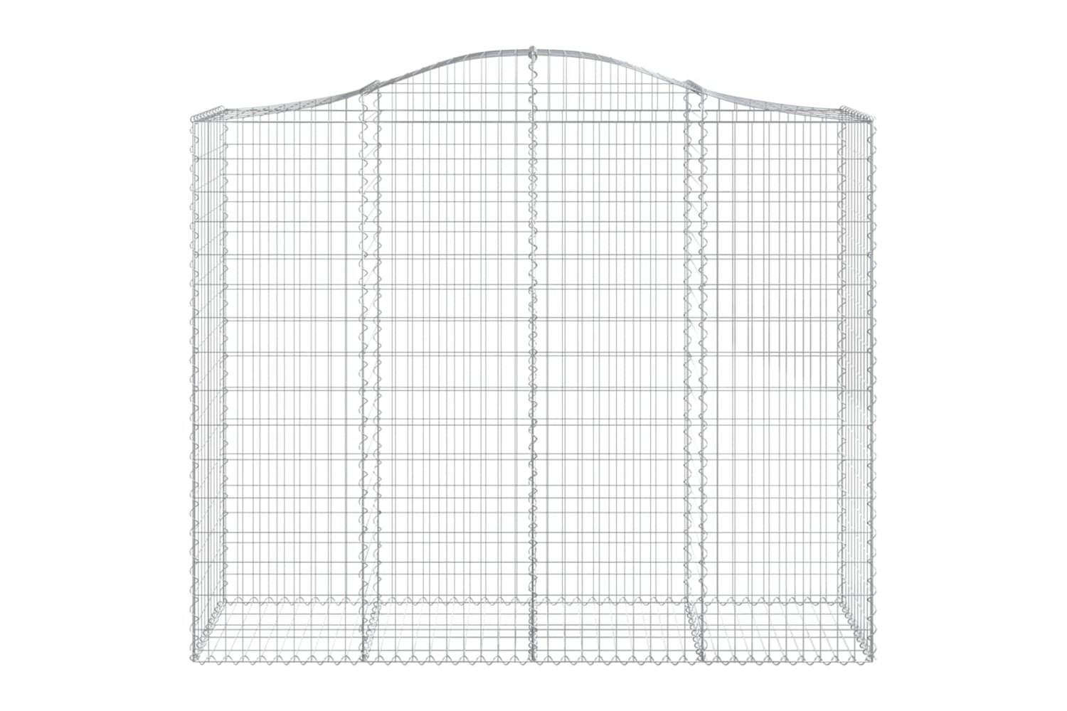 vidaXL 3145704 Arched Gabion Baskets 3 Pcs 200x50x160/180cm Galvanised Iron-3