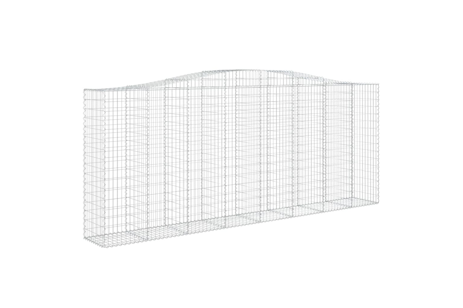 vidaXL 3145995 Arched Gabion Baskets 2 Pcs 400x50x160/180cm Galvanised Iron-2