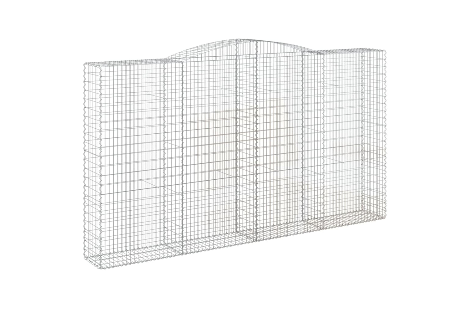 vidaXL 3147074 Arched Gabion Baskets 2 Pcs 400x50x220/240cm Galvanised Iron-2