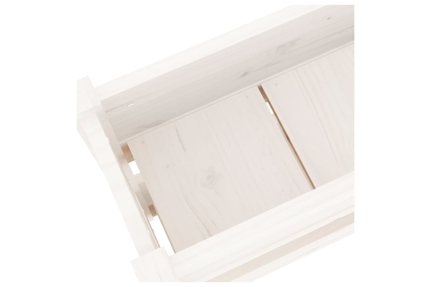 vidaXL 823928 Planter White 112x25x66cm Solid Wood Pine-6