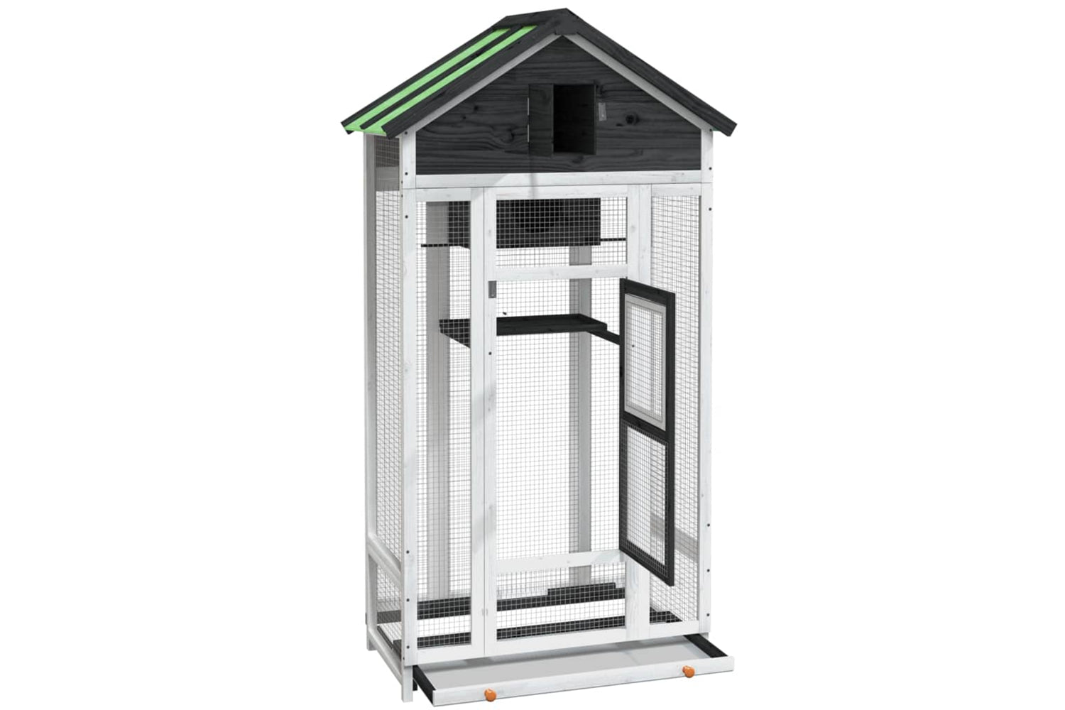 vidaXL 172253 Bird House Grey 91.5x53x170cm Solid Wood Pine-4