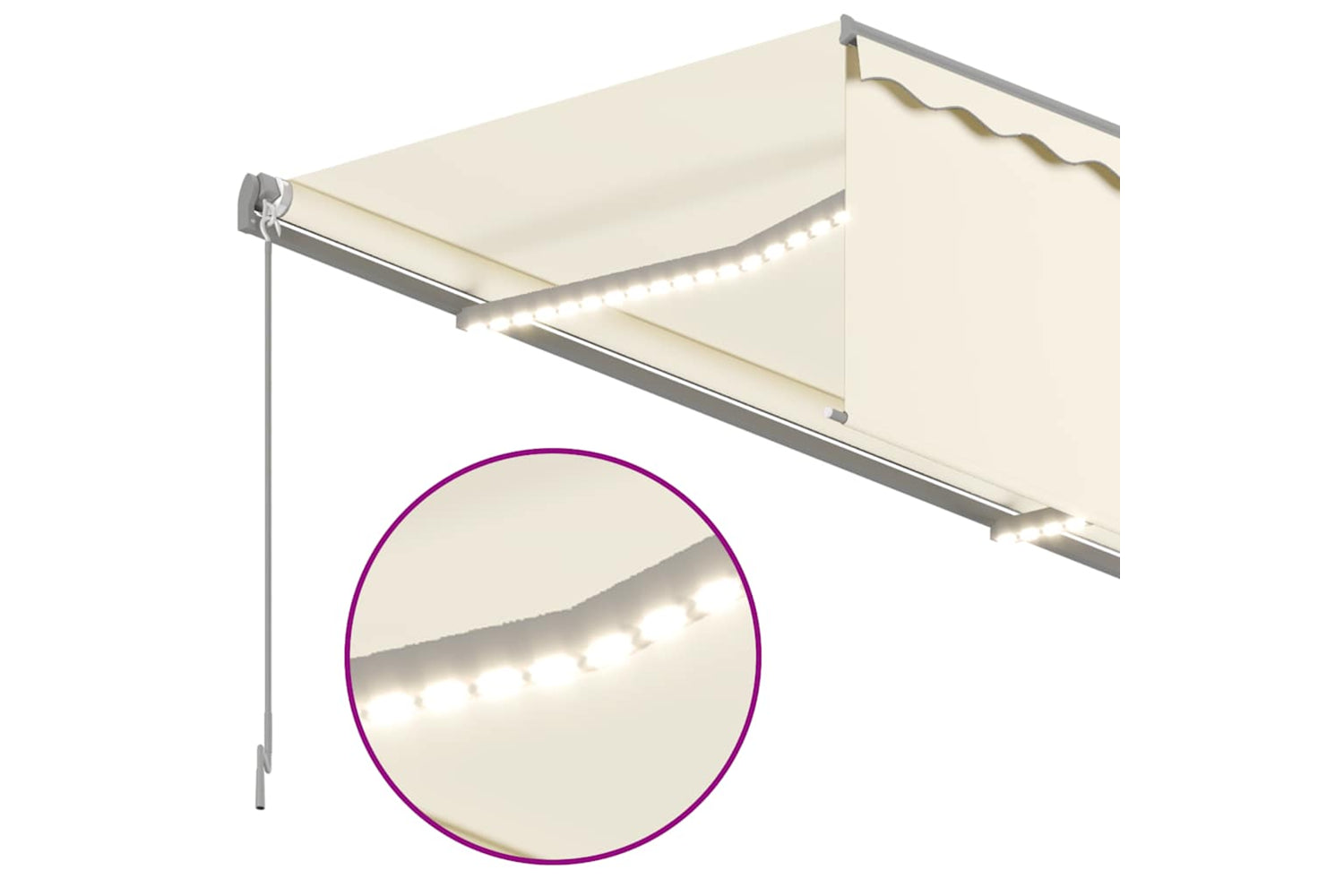 Vidaxl 3069402 Manual Retractable Awning With Blind&led 3.5x2.5m Cream-4