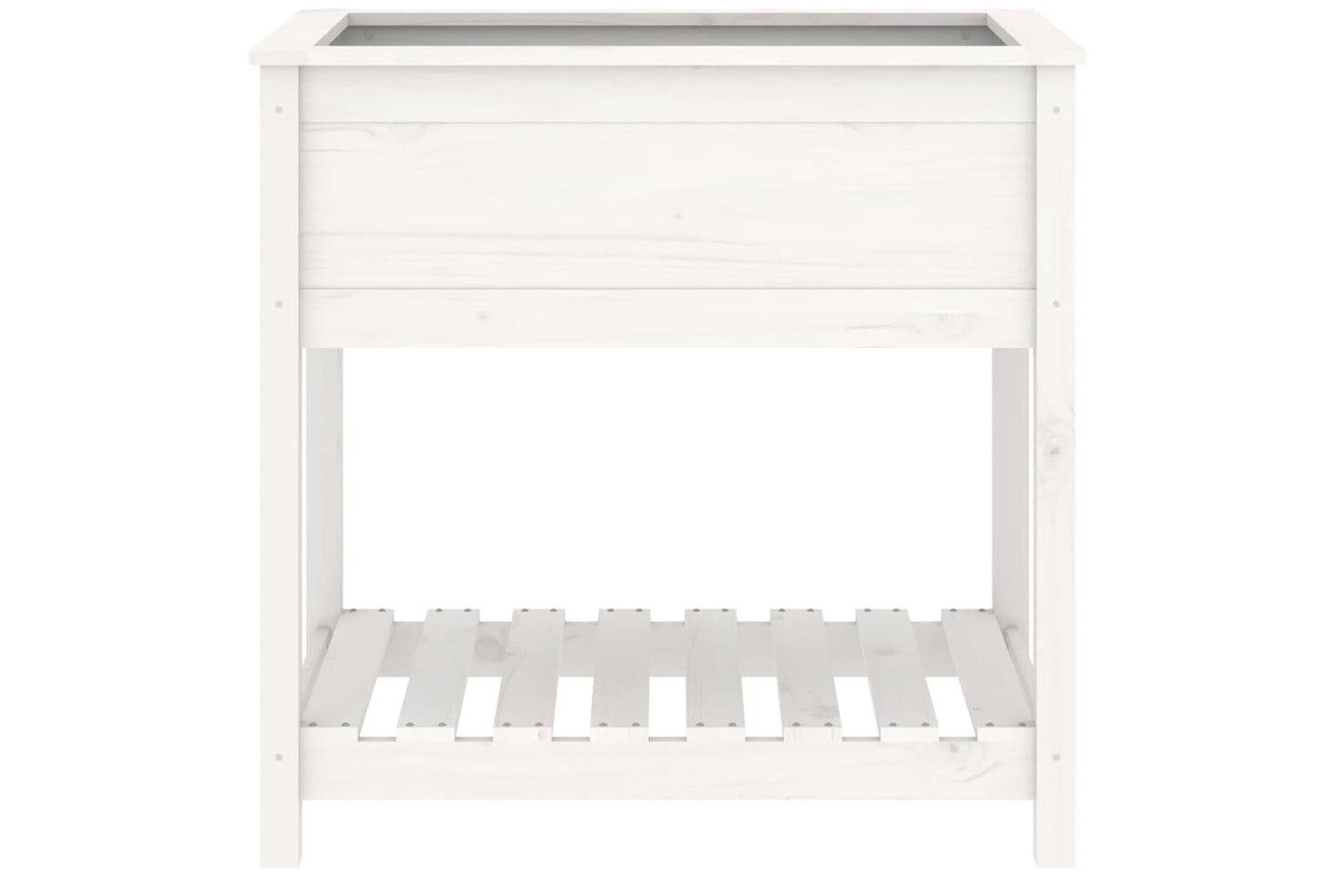 vidaXL 823781 Planter With Shelf White 82.5x54x81cm Solid Wood Pine-4