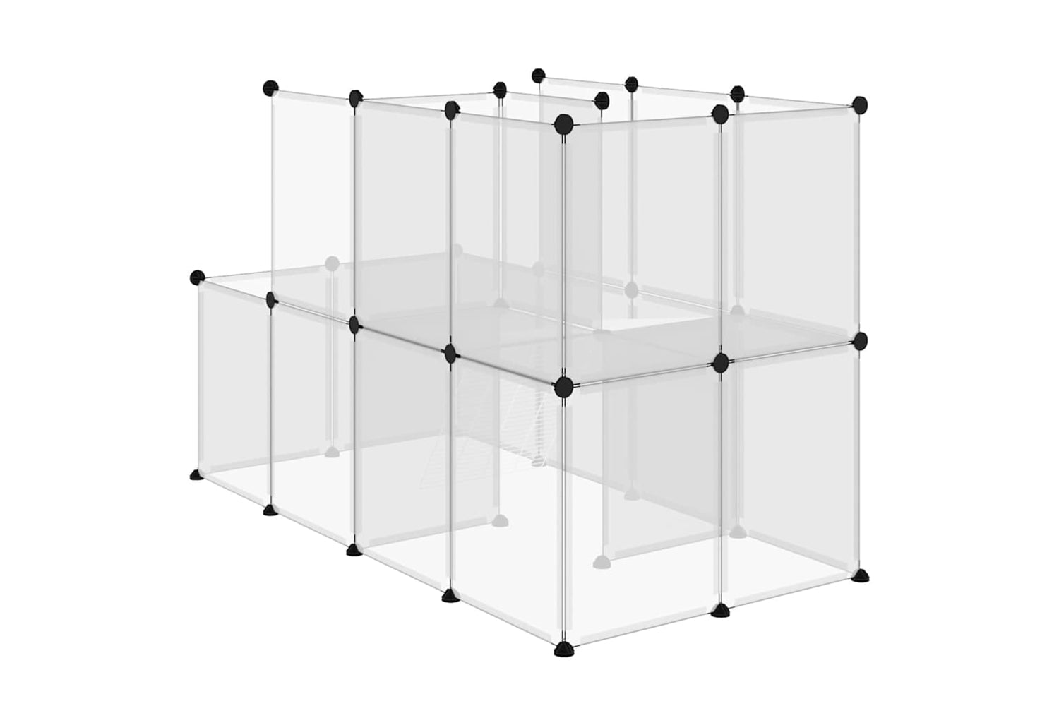 vidaXL 340574 Small Animal Cage Transparent 142x74x93cm Pp And Steel-4
