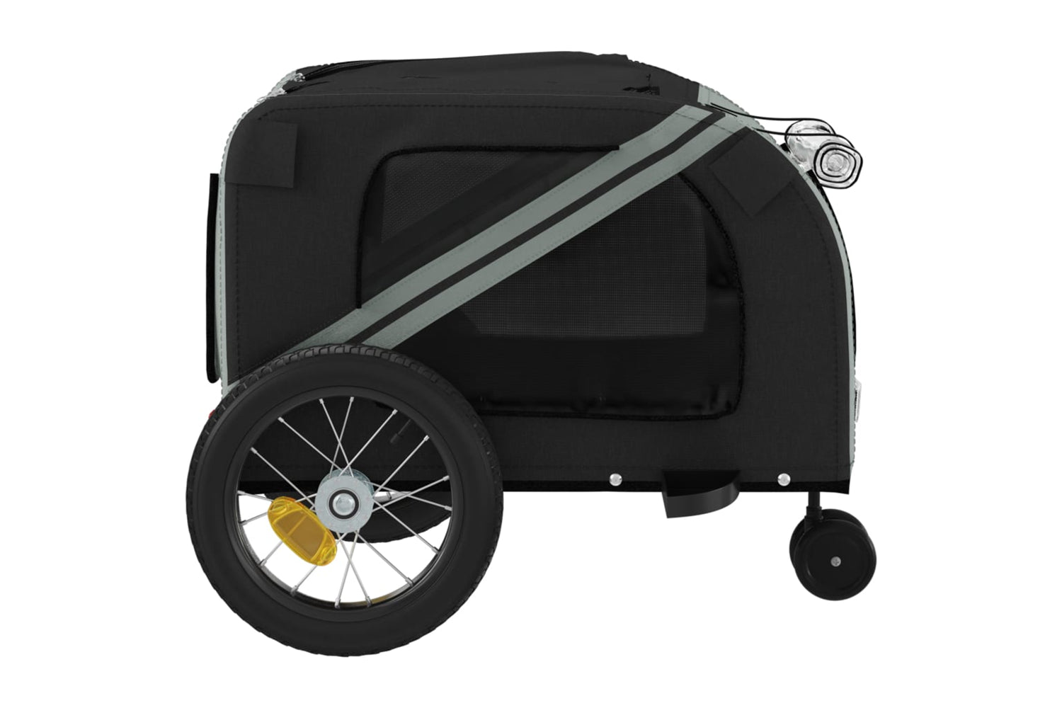 Vidaxl 93888 Pet Bike Trailer Grey And Black Oxford Fabric And Iron-6