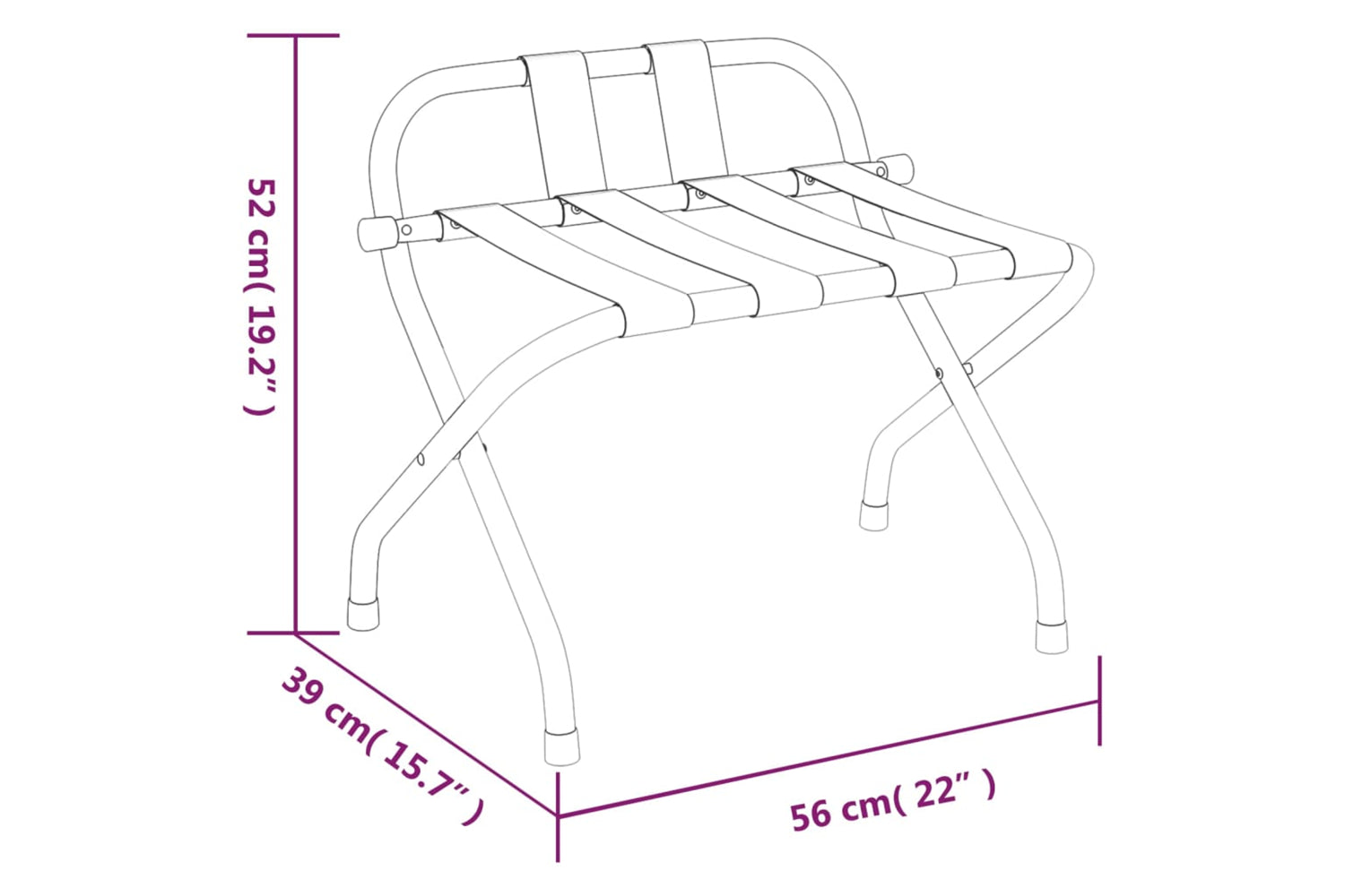 vidaXL 153074 Luggage Rack With Backrest Silver 56x39x52cm-7