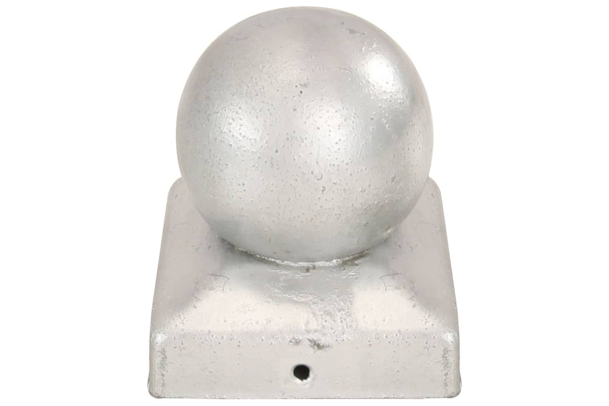 Vidaxl 145497 Post Caps 6 Pcs Globe Final Galvanised Metal 71x71 Mm-4