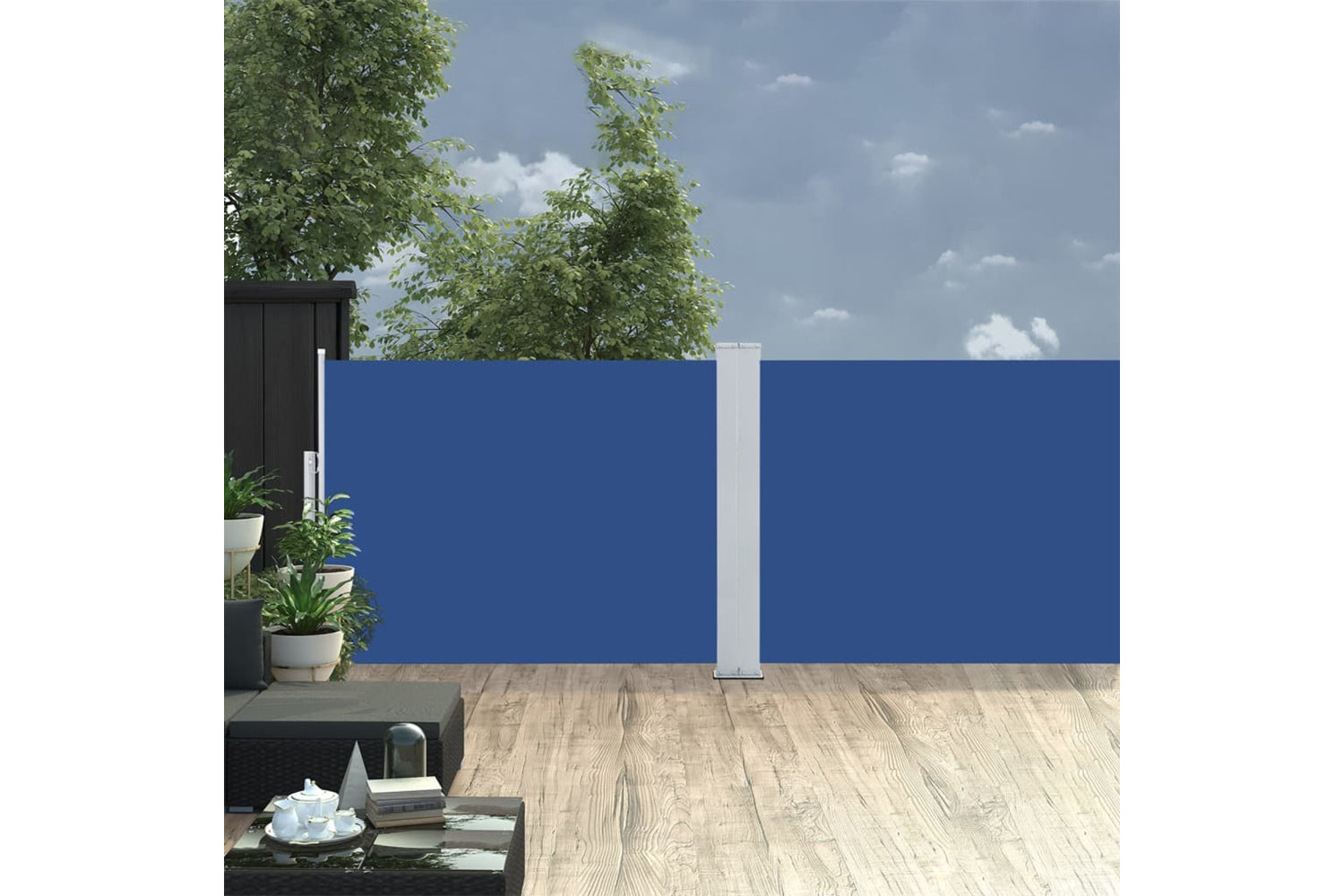 vidaXL 48476 Retractable Side Awning Blue 100x1000cm-2