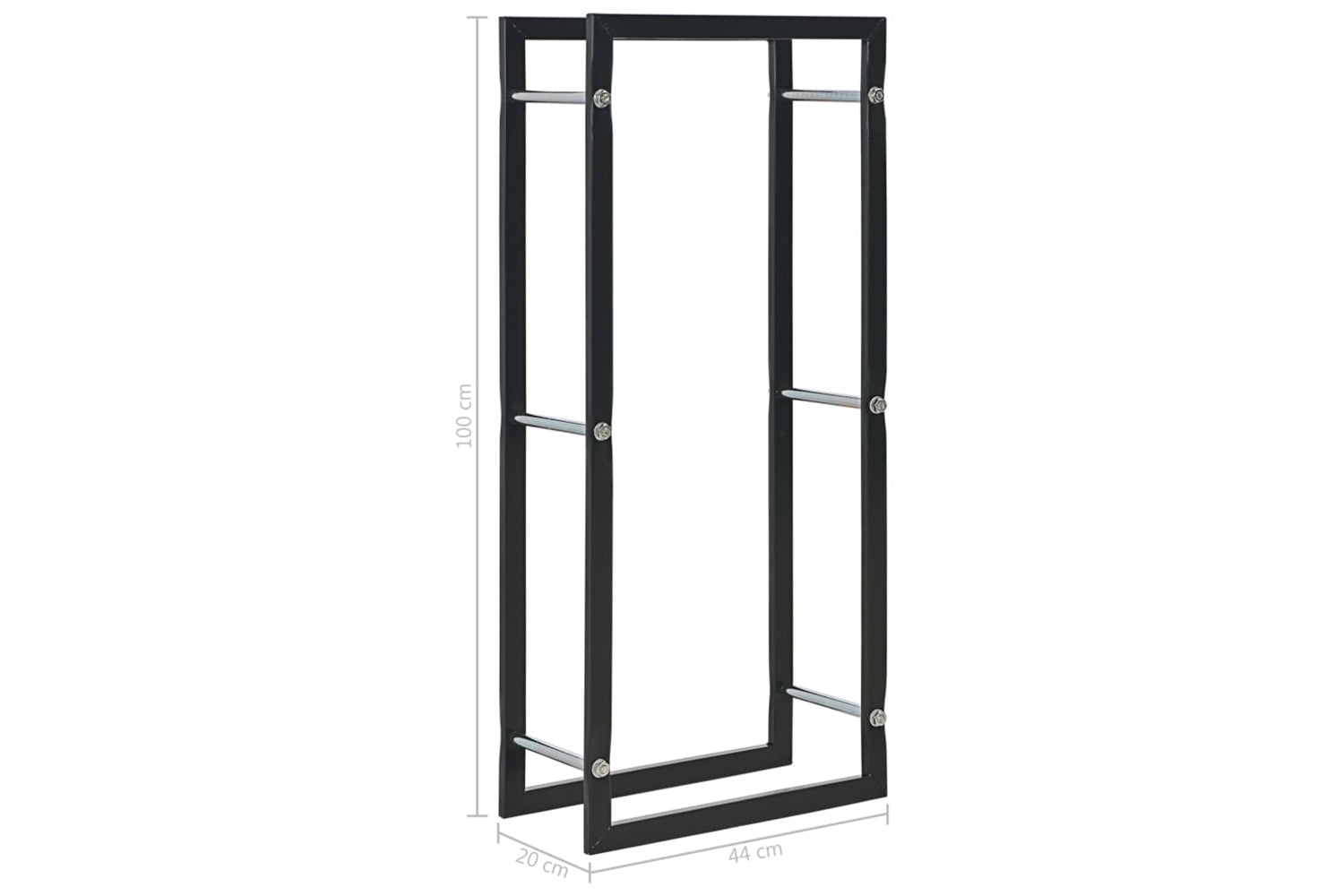 vidaXL 284700 Firewood Rack Black 44x20x100cm Steel-6