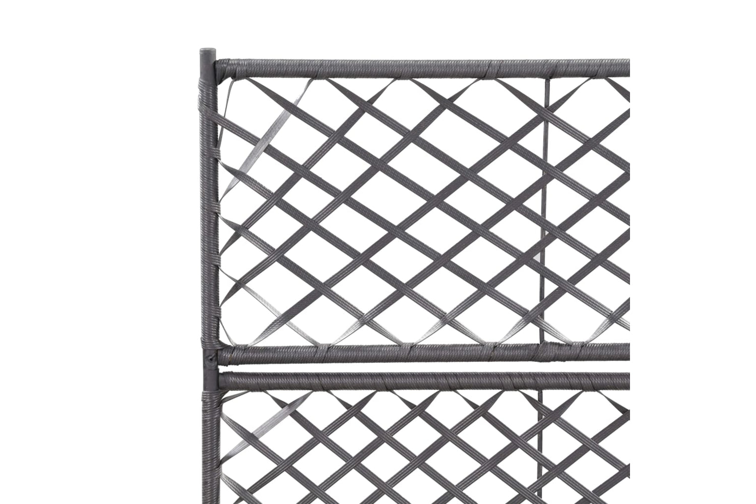 vidaXL 46931 Trellis Raised Bed With 2 Pots 58x30x107cm Poly Rattan Black-5