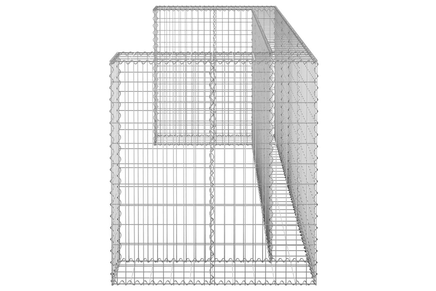 vidaXL 151300 Gabion Wall For Garbage Bins Galvanised Steel 254x100x110cm-3
