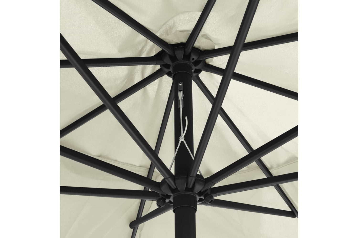 vidaXL Outdoor Parasol With Metal Pole 390cm Sand White-5
