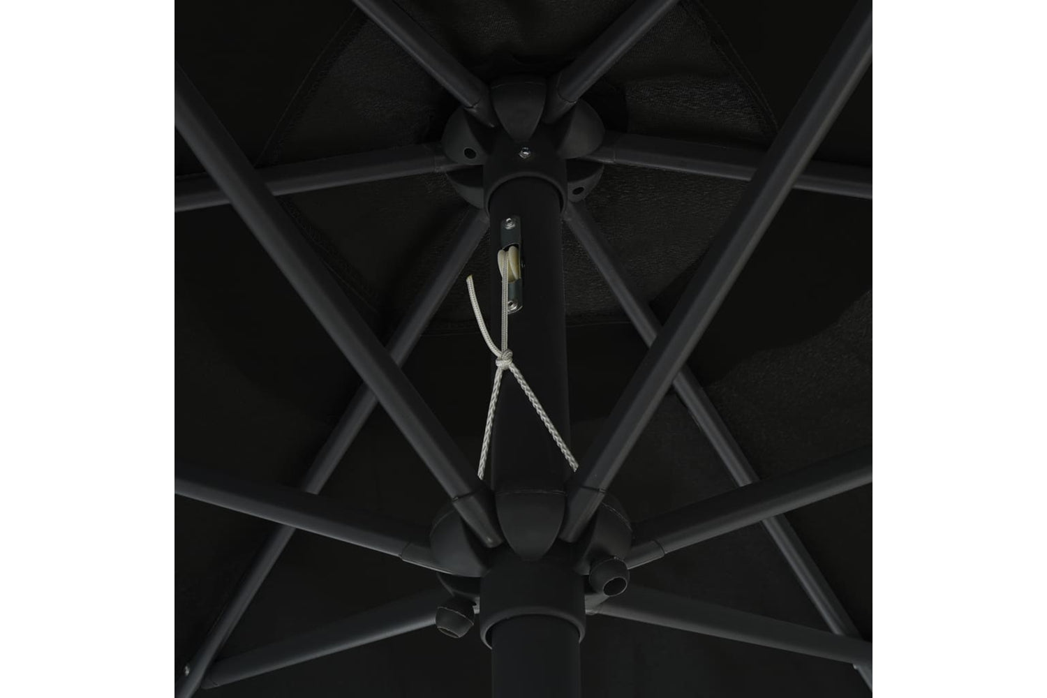 Vidaxl 47358 Parasol With Led Lights And Aluminium Pole 270 Cm Black-5