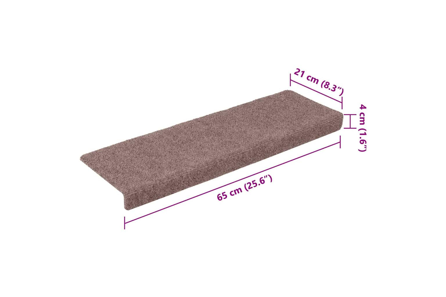 vidaXL Stair Mats 15 Pcs Needle Punch 65x21x4cm Brown-7