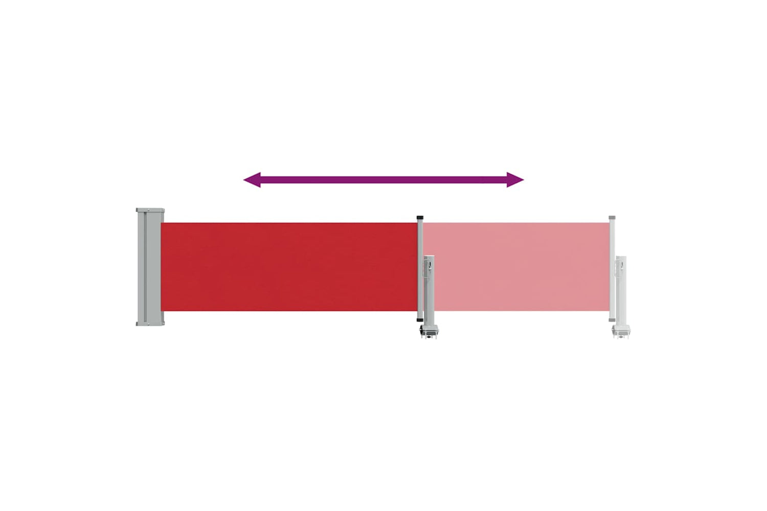 vidaXL 48357 Patio Retractable Side Awning 60x300cm Red-6
