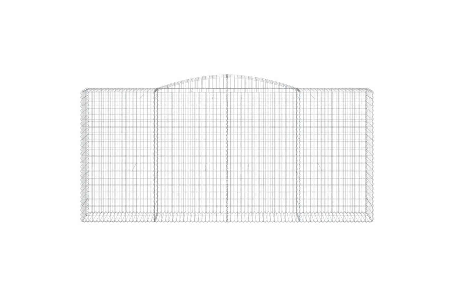 vidaXL 3147049 Arched Gabion Baskets 3 Pcs 400x50x180/200cm Galvanised Iron-3
