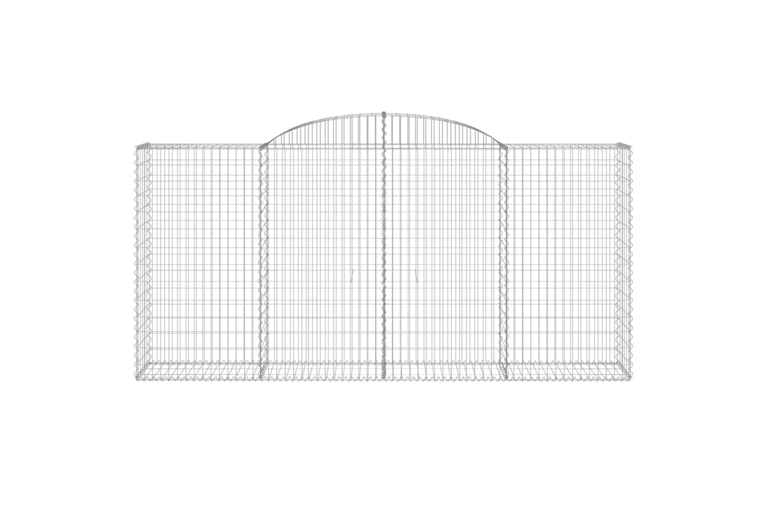 vidaXL 3146742 Arched Gabion Baskets 7 Pcs 300x50x140/160cm Galvanised Iron-3