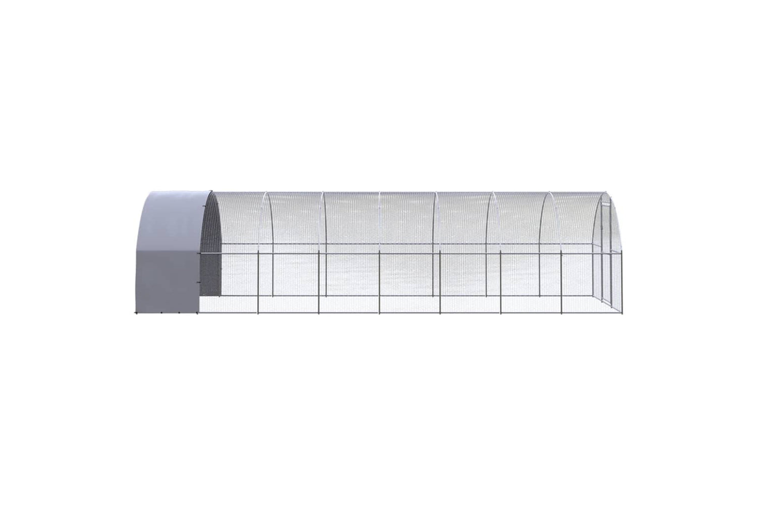 Vidaxl 3095475 Outdoor Chicken Coop 3x8x2 M Galvanised Steel-3