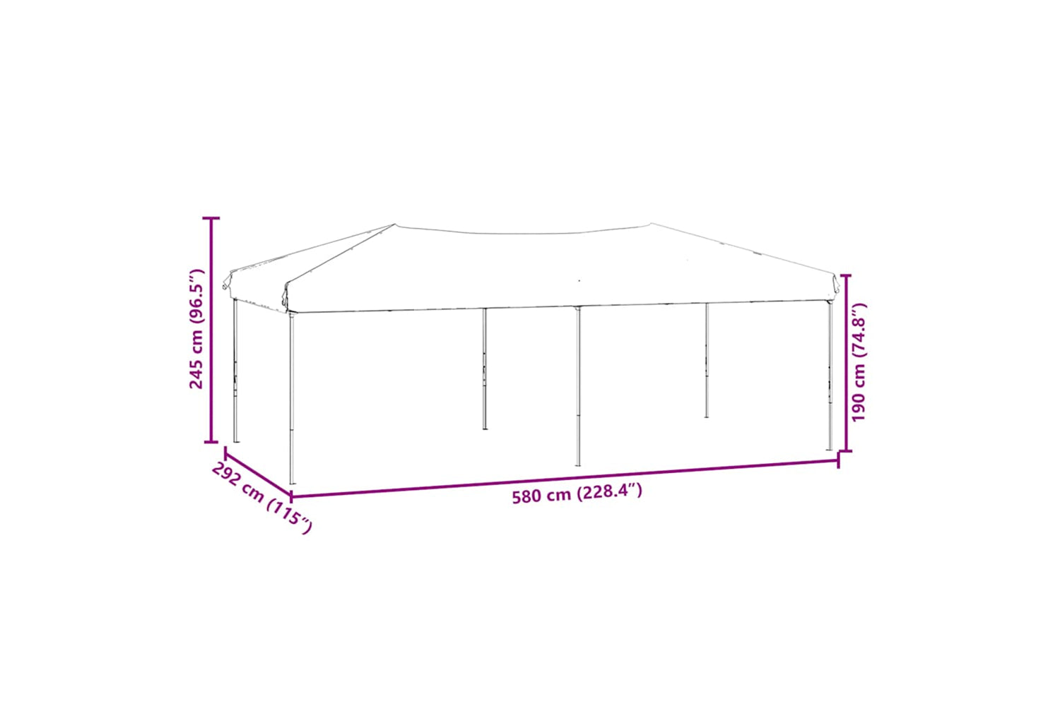 Vidaxl 93548 Folding Party Tent With Sidewalls Red 3x6 M-8