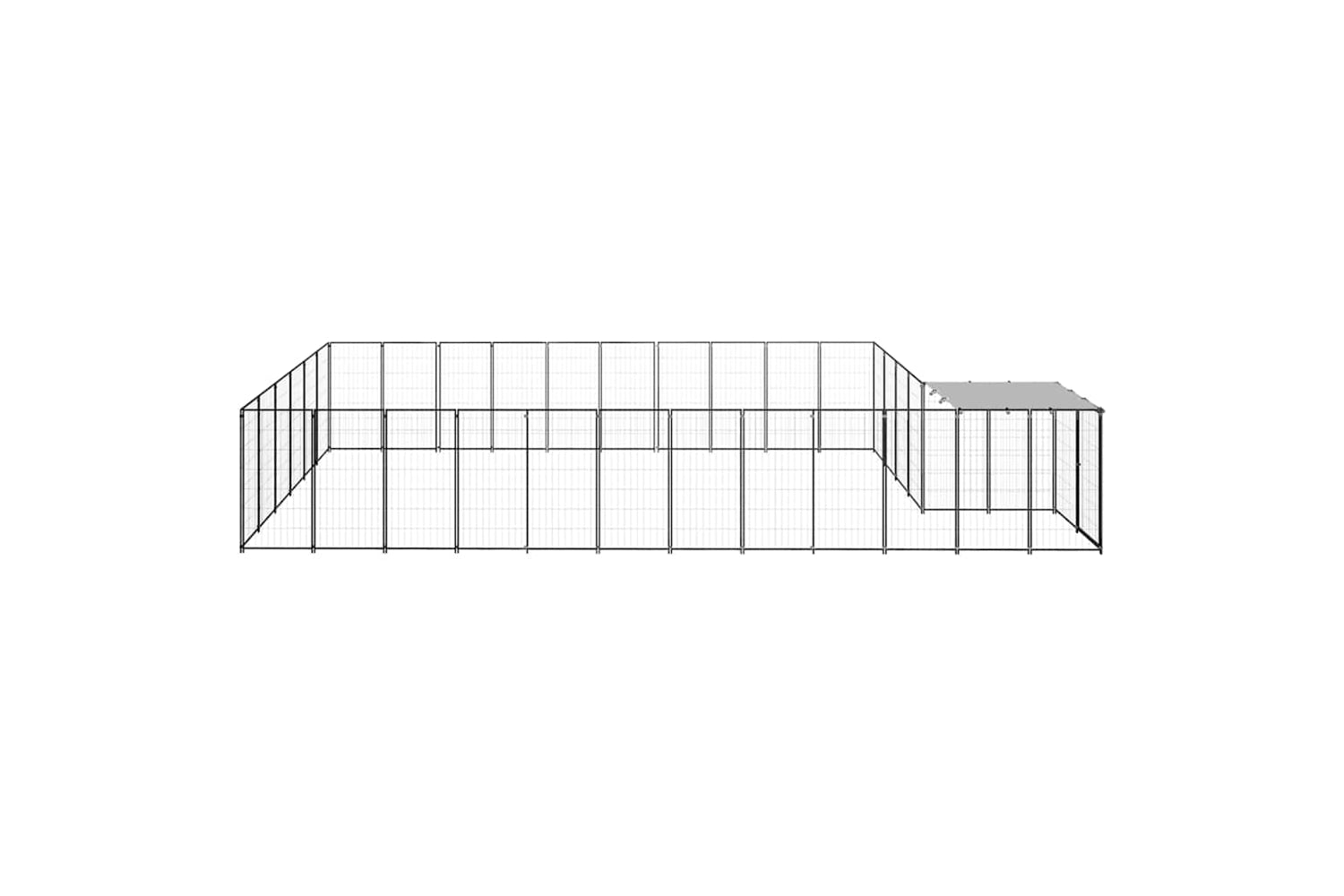 Vidaxl 3082215 Dog Kennel Black 19.36 M2 Steel-3