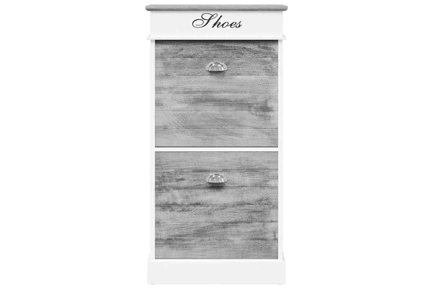 vidaXL 284087 Shoe Cabinet Grey 50x28x98cm Paulownia Wood-3