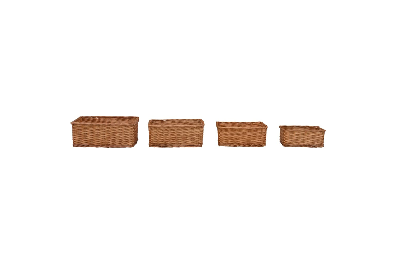 Vidaxl 286981 4 Piece Nesting Basket Set Brown Willow-2
