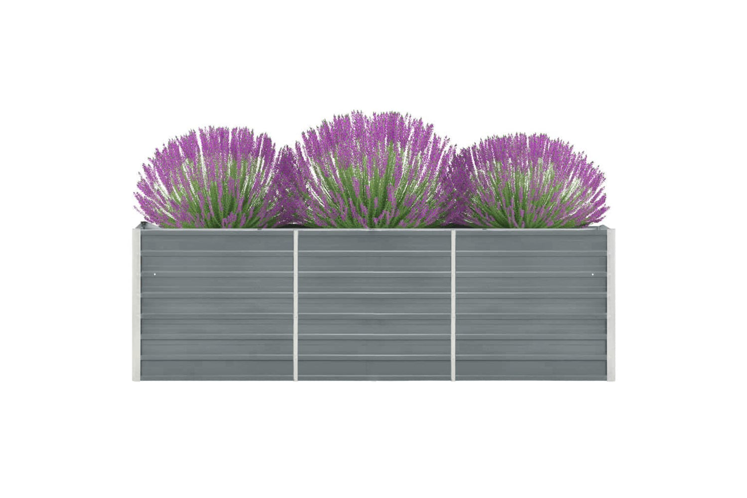 vidaXL 47040 Garden Raised Bed Galvanised Steel 240x40x77cm Grey-2