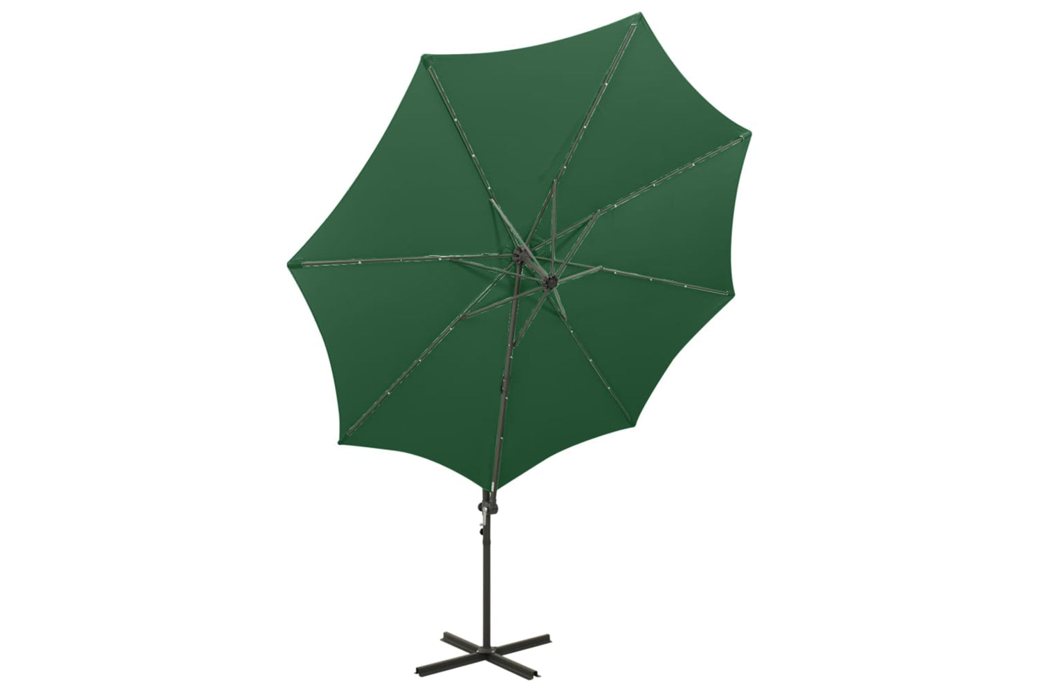 Vidaxl 312337 Cantilever Umbrella With Pole And Led Lights Green 300 Cm-4